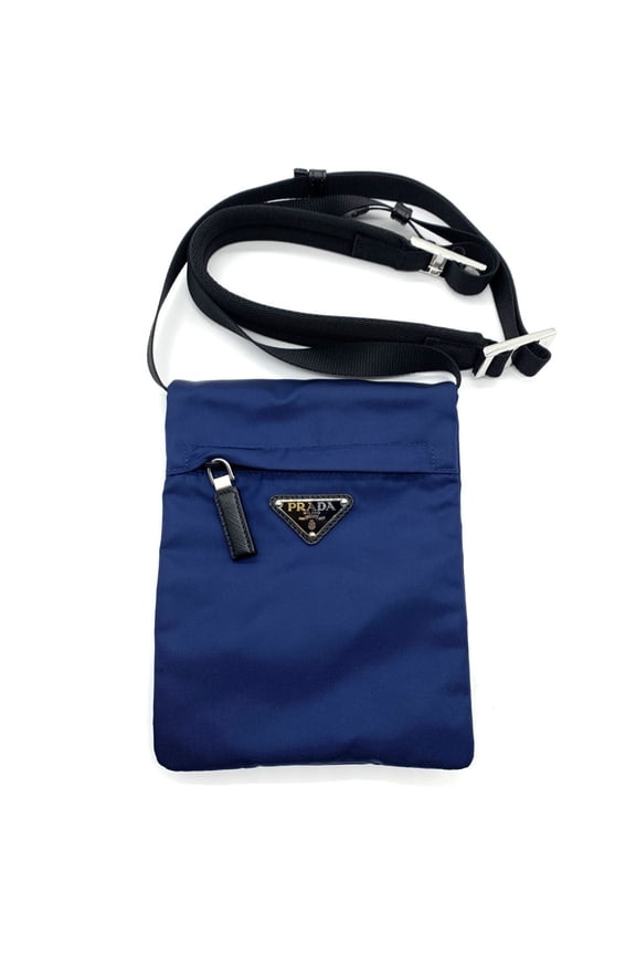 Pre-Owned Prada Nylon Triangle Shoulder Bag Blue Crossbody 2VH059 PRADA