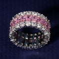 thumbnail image 2 of Imitation Diamond Zircon Fire Color Colorful Gem Ring, 2 of 6