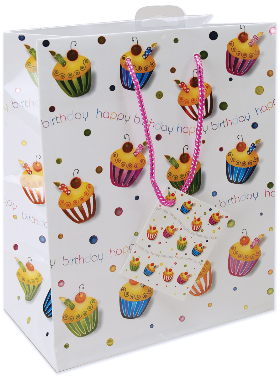 Foil Gift Bag 10.5"X5.375"X13"-Birthday Cupcake - image 2 of 2