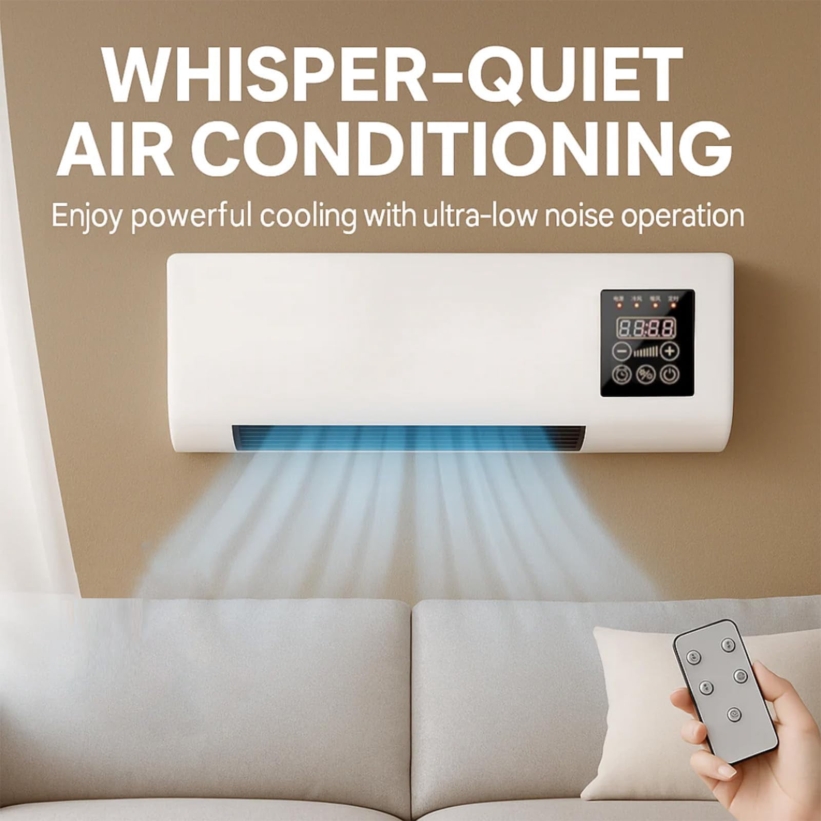 FYHALE Climafy Air Conditioning Split Max, 5,000 btu 220 Sq ft, 110v, Small Mini Split Max Air Conditioner, Wall Mounted AC, Cooling and Heating, Quiet Operation (White)