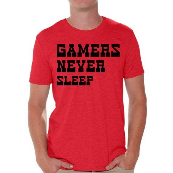 Awkward Styles Mens Novelty Tshirts Mens Novelty Shirts Funny Sarcastic Humor Graphic Tees for Men Gamers Never Sleep Shirt