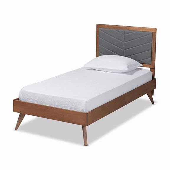 Baxton Studio Walnut brown Finished Wood Twin Size Platform Bed