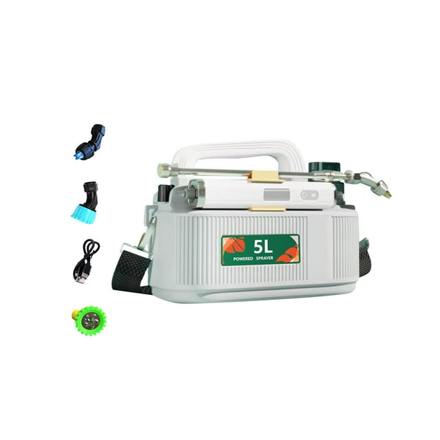Pulverizador de jardín eléctrico portátil con varilla retráctil recargable para jardinería Blanco