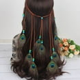 thumbnail image 6 of Women's Hippie Boho Hair Rope Accessories - Elegant Headband with Tassels and Feathers for Stylish, 6 of 8