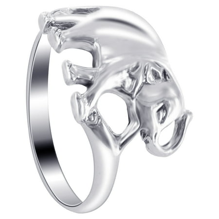 Gem Avenue 925 Sterling Silver Elephant Shape Unique Ring