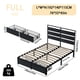 thumbnail image 3 of VERDALAY Cama de matrimonio de 192 cm x 140 cm con estructura industrial de madera y metal, cajones de almacenamiento debajo de la cama, sin necesidad de somier, color negro, 3 of 16