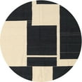 thumbnail image 1 of Ahgly Company Indoor Round Contemporary Charcoal Black Abstract Area Rugs, 5' Round, 1 of 6