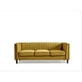 thumbnail image 3 of Uspridefurniture Plainfield Line Tufted Square Design Velvet Sofa, Yellow, 3 of 5