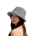 thumbnail image 3 of Womens Sun Hat Women Breathable Lightweight Wide Brim Fisherman Sun Hat Beach Grey One Size, 3 of 7