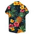 thumbnail image 5 of Ceisia Men's Pineapple Tropical Flower Print Hawaiian Shirt Short Sleeve Button Down Summer Beach Shirt Army Green XXL Gifts for Father, 5 of 7