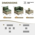 thumbnail image 5 of POTEBAN 7 Pieces Outdoor Patio Furniture Set, Grey Rattan Wicker Outdoor Conversation Sectional Sofa Set with Cushions for Backyard, Green, 5 of 9