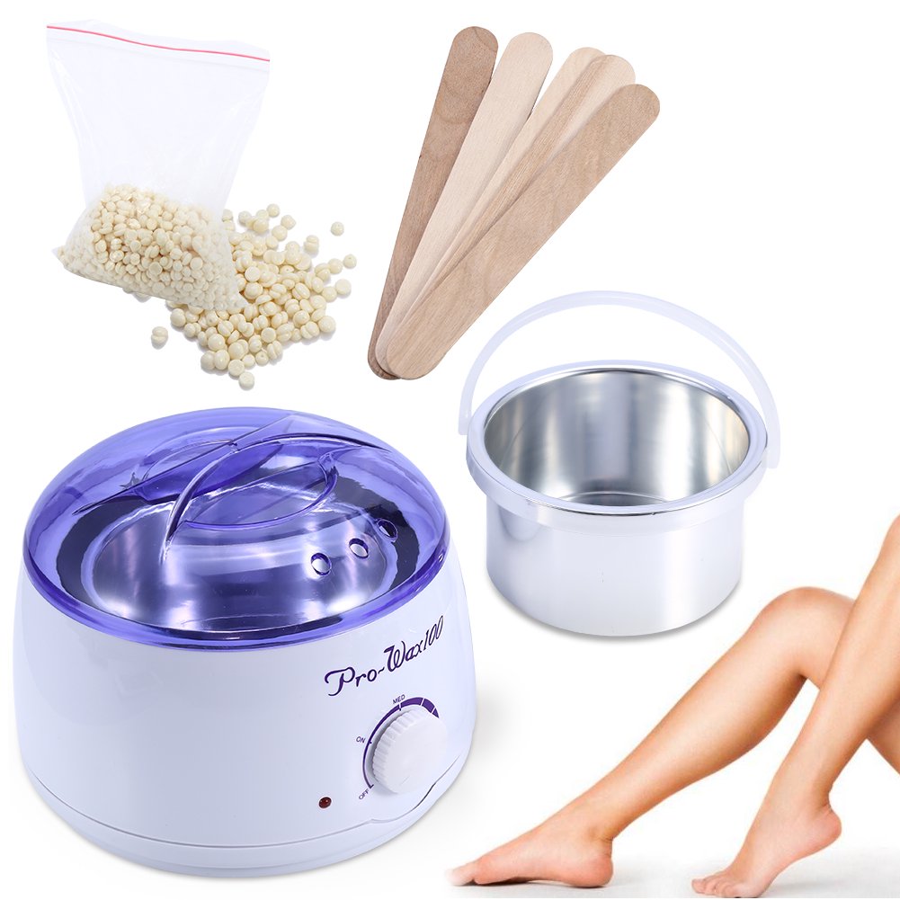 Yosoo Pro Wax Kit Heater Pot Salon Waxing Hair Removal W 100g