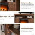 thumbnail image 5 of OKD Farmhouse Fireplace TV Stand up to 70", Entertainment Center with 23" Fireplace & Open Storage Shelves for Living Room, Reclaimed Barnwood, 5 of 8