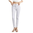 thumbnail image 1 of WEAIXIMIUNG Womens Jeans Short Length Pull On Ladies' Jeans Slim Fit High Waist High Stretch Small Leg Pants Plus Plus Size Jeans, 1 of 5