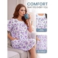 thumbnail image 5 of Casual Nights Women's Snap Front Lightweight Housecoat | Short Sleeve House Dress Duster Lounger Robe with Pockets | Cotton Poly Knit, Mid Calf | Purple Butterfly - X-Large, 5 of 6