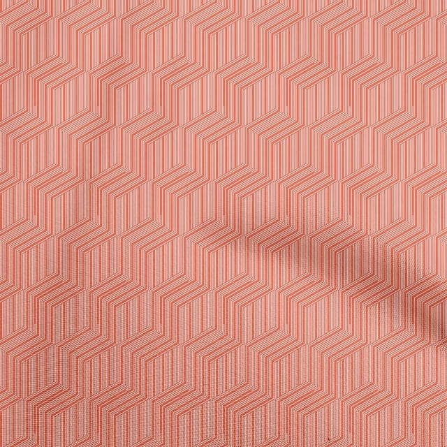 oneOone Cotton Poplin Orange2 Fabric Abstract Stripe Sewing Craft Projects Fabric Prints By Yard 42 Inch Wide