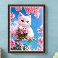thumbnail image 1 of Cuadros Decorativos 5D bricolaje taladro redondo completo diamante pintura gato Kit arte decoración del hogar (B6387) Wdftyju embutido en tela, 1 of 9
