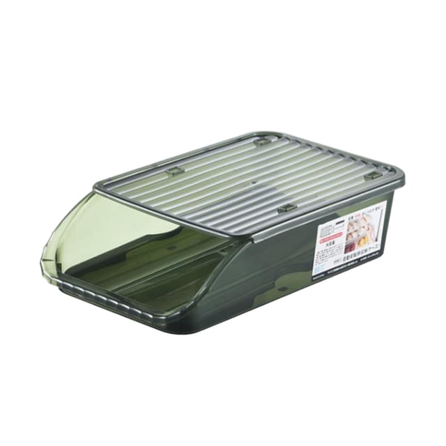 Plastic Storage Binseggs for Refrigerator - Auto Rolling Organizer 2 Layer - Stacked Tray Fridge Storage Container - Clear Plastic Henapple Dispenser, Tray & Bin