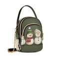 thumbnail image 7 of FORMRS Crossbody Bag for Women Quilted Travel Shoulder Cell Phone Purse with Chain Strap Handbag, Beige Snowmen, 7 of 7