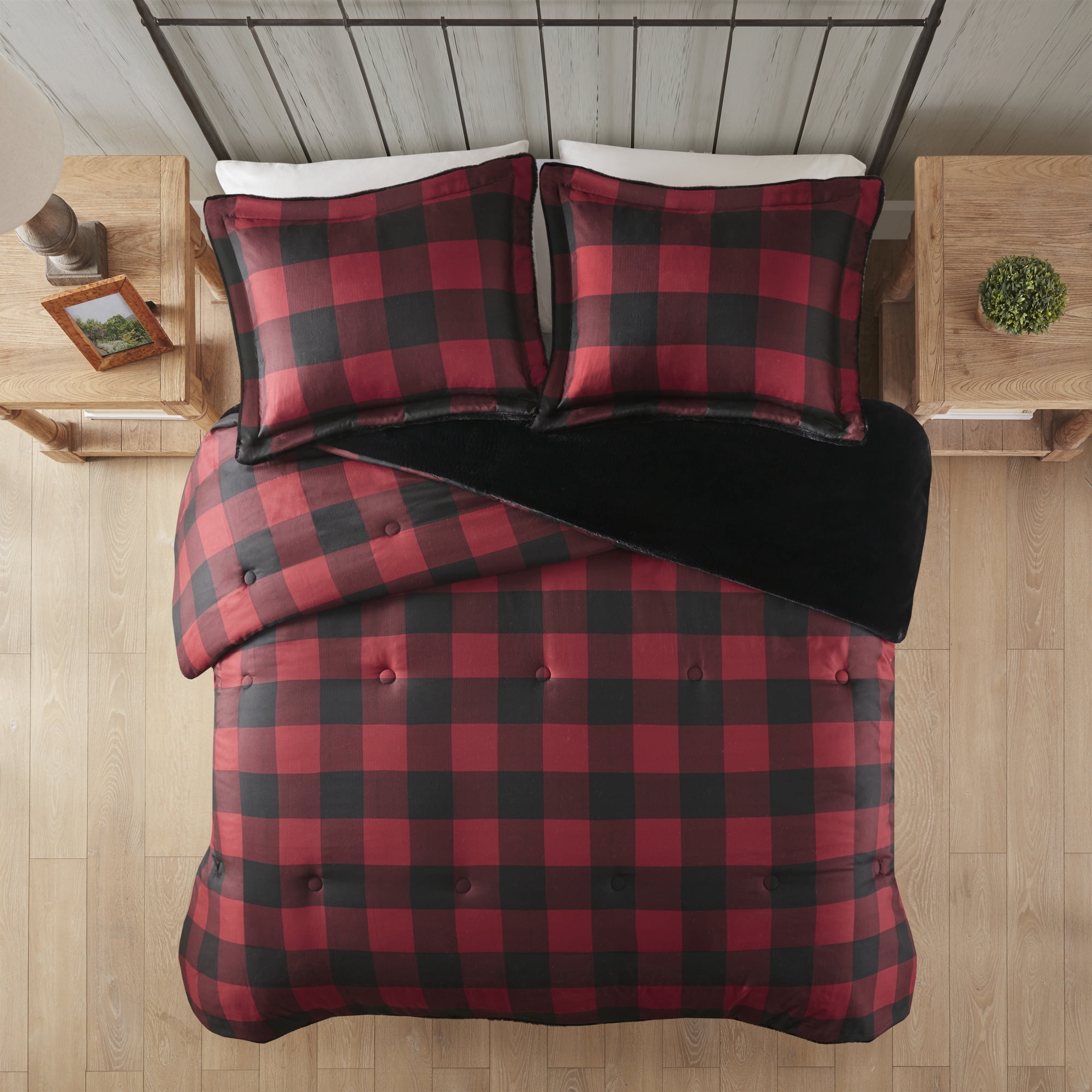 Woolrich Red Buffalo Check 3 Piece Comforter Set, King