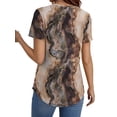 thumbnail image 3 of MOSHU Deep V Neck Womens Tops Curved Hem Shirts for Women Fashion Trendy Blouses Casual Loose Fit Tees Tops, 3 of 8