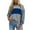 Blue, variant on Long Sleeve Fall Tops for Women Oversized Fashion Crew Neck Colorblocked Shirts Side Split Shirt Striped Blouse White
