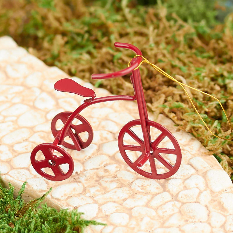 Red Metal Tricycle Doll House Miniatures Toys & Nursery