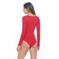 thumbnail image 4 of Natural Uniforms Long Sleeve Scoop Neck Body Suit--Breathable Cotton Stretch(Red, X-Large), 4 of 6
