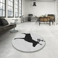 thumbnail image 3 of Ahgly Company Indoor Round Patterned Off-White Novelty Area Rugs, 6' Round, 3 of 6
