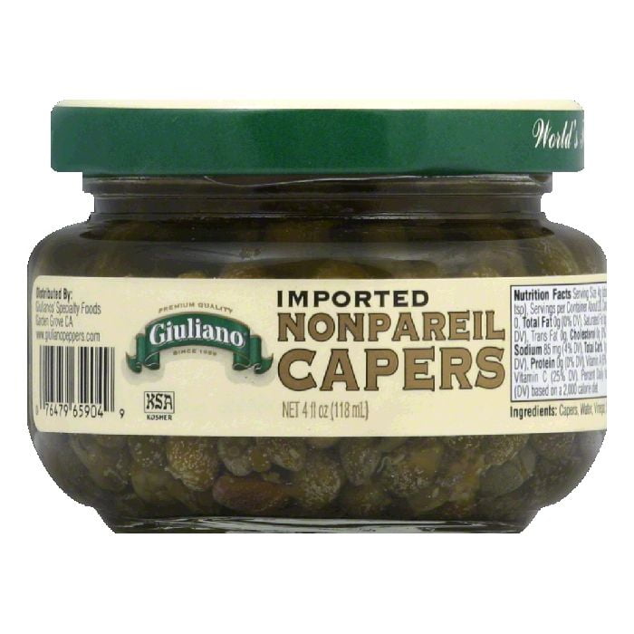 Giuliano Nonpareil Capers, 4 Oz (Pack of 12) by