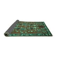 thumbnail image 2 of Ahgly Company Indoor Square Animal Turquoise Blue Traditional Area Rugs, 6' Square, 2 of 4