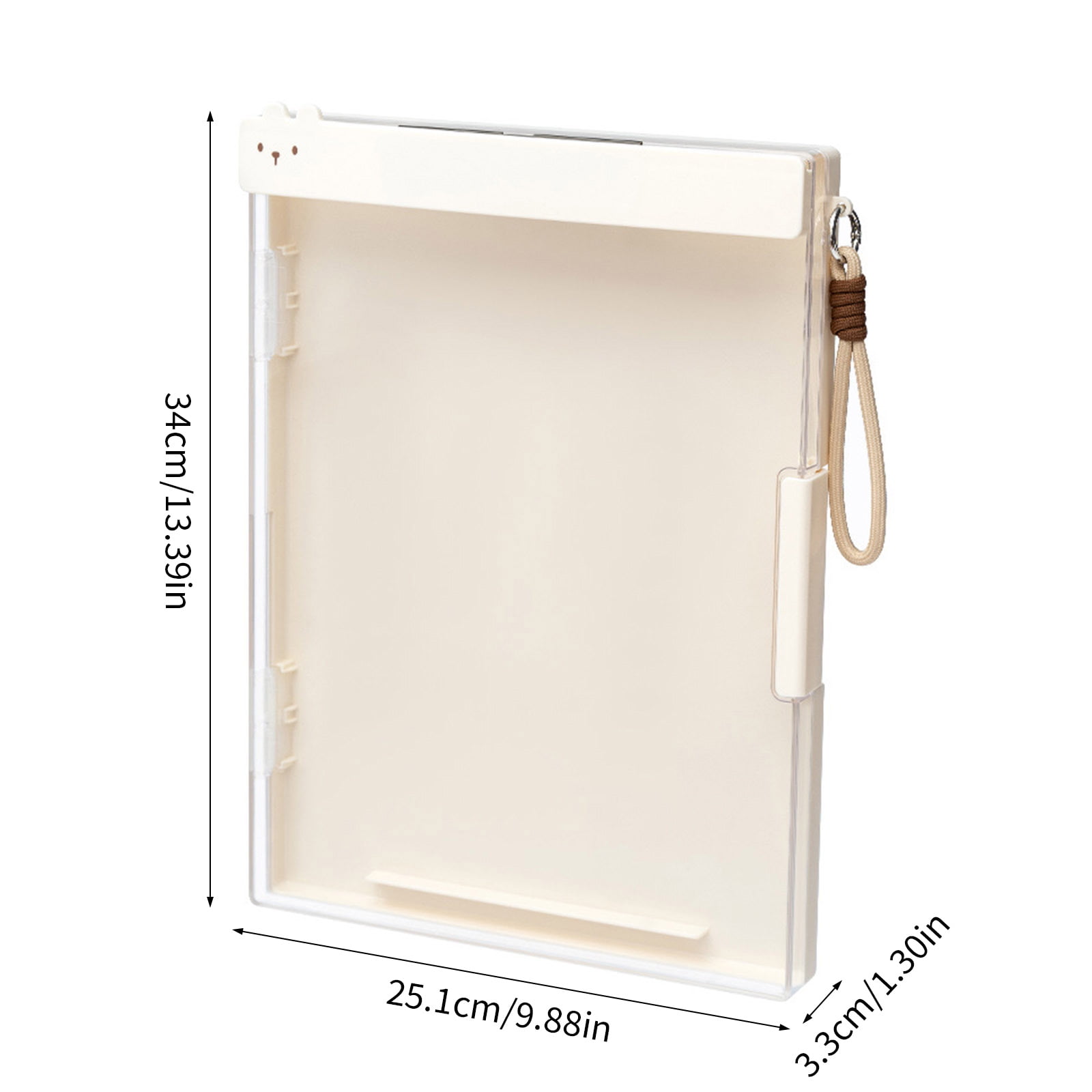 Double Layer ABS File Storage Box Multifunctional Document Organiser Clipboard 9.88x13.39Inch For School Travel