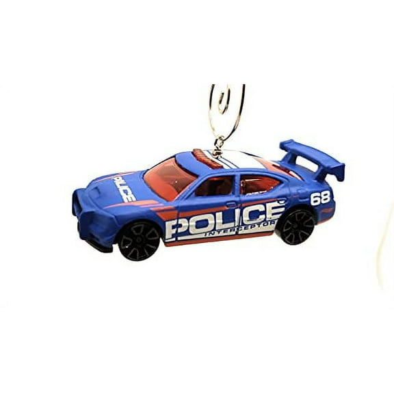 Dodge Charger Drift Police Christmas Ornament 1:64 Blue