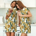 thumbnail image 4 of Fuzoiu Yellow Tulips Print Women Nightgowns, Soft Comfy Lightweight Short Sleeves Sleepwear,Crew Neck Loungewear, 4 of 6