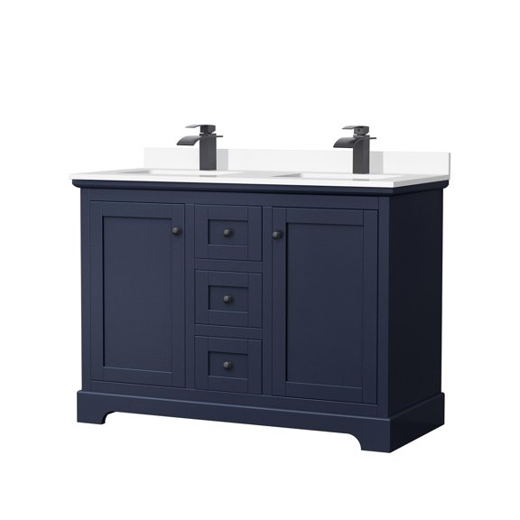 Wyndham Collection WCV232348DBBWCUNSMXX Avery 48" Free Standing Double Basin Vanity Set -