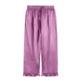 thumbnail image 5 of BLVB Kids Girl Satin Pajamas Set Button down Sleep Shirt Top with Long Pants Bottoms Sleepwear Loungewear Clothes, 5 of 6