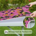 thumbnail image 6 of Yellow Lemon Flowers Pink Pattern Square Fitted Tablecloth with Elastic Edge,Square Table Cover,Washable Elastic Table Cover for Home Kitchen Party Decor 34"x34", 6 of 6