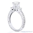 thumbnail image 3 of Round Cut Forever ONE D-E-F Moissanite Antique-Style Three-Stone Engagement Ring in 14k White Gold, 3 of 5