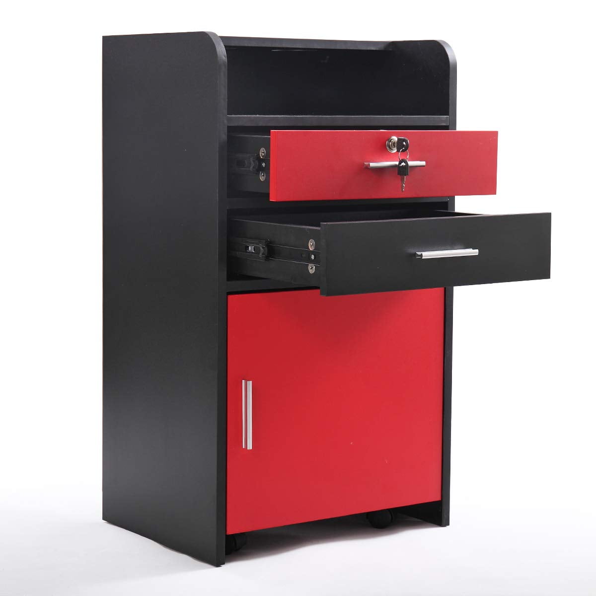 Ktaxon Rolling Beauty Salon Trolley Cart,Salon Wood Rolling Drawer Trolley W/ 3 Hair