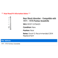 thumbnail image 2 of Rear Shock Absorber - Compatible with 1971 - 1975 Pontiac Grandville 1972 1973 1974, 2 of 2
