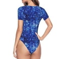 thumbnail image 4 of Gaeub Blurred Star Snow Christmas Women'S Short Sleeve One Piece Swimsuit Sexy High-Waisted Bodysuit For Swimming, Beach, Sports - X-Large, 4 of 9
