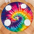 thumbnail image 2 of Colorful Tie Dye Pattern Round Fitted Tablecloth with Elastic Edge,Dining Table Cover Waterproof,Outdoor Round Tablecloth for Camping,Dining,Indoor and Outdoor, 2 of 7