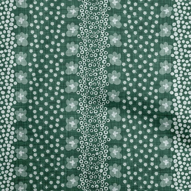 oneOone Georgette Viscose Green Fabric Floral Craft Projects Decor Fabric Printed By The Yard 42 Inch Wide