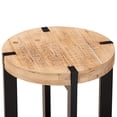 thumbnail image 4 of Baxton Studio Horace Rustic and Industrial Natural Brown Finished Wood and Black Finished Metal End Table, 4 of 6