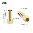 thumbnail image 2 of Uxcell 10 Pack Brass Hose Barb Fitting, 3/8" Bard x 1/8" NPT Female Hose Connector, 2 of 6