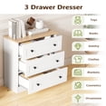 thumbnail image 4 of 3 Drawer Dresser for Bedroom, Small Chests of Drawers, Farmhouse Wood Nightstand Bedside Cabinet End Table, Modern Closet Storage Organizer for Bedroom, White, 4 of 9