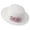 White, variant on Women’s Pearl Mesh 3D Pink Floral Formal Flat Crown Straw Hat with Light Air Texture for Dinner Gatherings White
