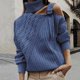 thumbnail image 2 of Gibobby SuéTer Para Mujeres Para Frío Moda mujer cuello manga larga fuera del hombro Colorblock suéter de punto Top(Azul,G), 2 of 4
