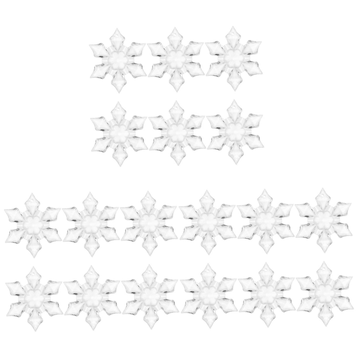 Masteelf 72 pcs  Craft Acrylic Clear Crystal Snowflakes Ornaments Christmas Decorations