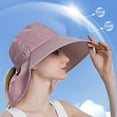 thumbnail image 1 of Women Sun Hat Wide Brim Protection Beach Hat How Irregular Wear Ponytail Summer Hats, 1 of 1